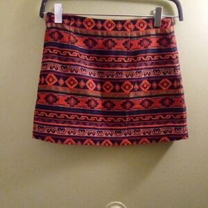 Womans M Forever 21 Aztec Print Red Black Pencil Mini Skirt Resort Summer